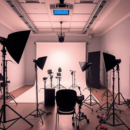 Interior view of Illuminate Studios, showcasing professional lighting and equipment