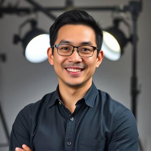 Portrait of David Lee, Studio Manager, smiling confidently